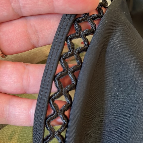 SWIMSUITS FOR ALL Size 10 Vneck Swimsuit Embroidered "Peek-A-Boo" Trim $98 NEW - Picture 12 of 16